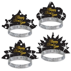 Shimmer Tiaras (Pack of 50) Shimmer Tiaras, shimmer, tiara, party favor, new year's eve, gold, silver, black, wholesale, inexpensive, bulk