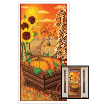 Festive Fall Door Cover for Thanksgiving 