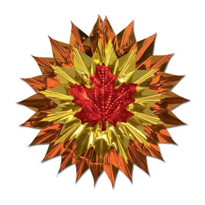 Metallic Fall Leaf Fan-Burst for Thanksgiving Hanging decoration 