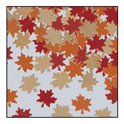 Red, Orange and Gold Autumn Leaves Confetti