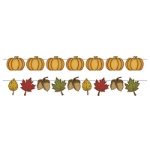 Rustic Fall Streamer Set with Pumpkin, Leaves and Acorns on a String 