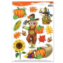 Assorted Fall Clings for Thanksgiving wall and window decorations