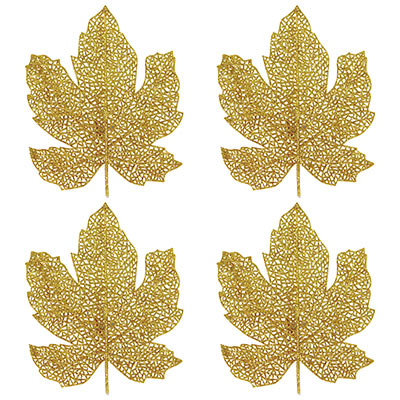 Glittered Fall Leaves (Pack of 48) Glittered Fall Leaves, Fall, Leaves, Thanksgiving, decoration, wholesale, inexpensive, bulk