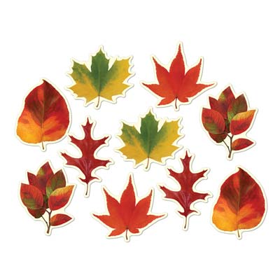 Colorful Mini Leaf Cutouts fall decorations