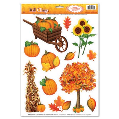 Assorted Fall Clings for wall or window decorations 