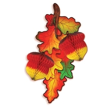 Tissue Madras Acorns for a Fall wall Decoration