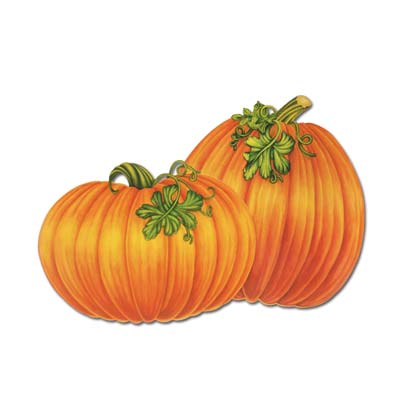 Orange Pumpkin Cutouts wall decorations for Thanksgiving or Halloween 