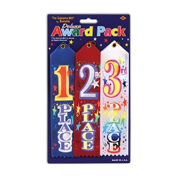 1st, 2nd, 3rd Place Award Pack Ribbons (Pack of 18) 1st, 2nd, 3rd Place Award Pack Ribbons, 1st, 2nd, 3rd, ribbons, wholesale, inexpensive, bulk