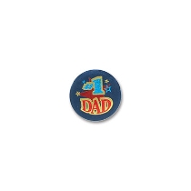 #1 Dad Satin Button (Pack of 6) #1 Dad Satin Button, #1 Dad, button, father's day, party favor, wholesale, inexpensive, bulk