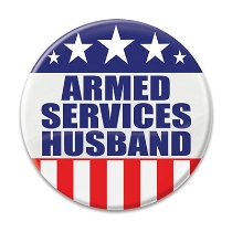 Armed Services Husband Button (Pack of 6) Armed Services Husband Button, Armed Services Husband, button, patriotic, Independence Day, July 4th, wholesale, inexpensive, bulk