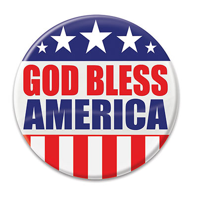 God Bless America Button (Pack of 6) God Bless America Button, God Bless America, button, party favor, patriotic, july 4th, wholesale, inexpensive, bulk