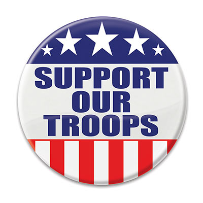 Support Our Troops Button (Pack of 6) Support Our Troops Button, support our troops, button, party favor, patriotic, july 4th, wholesale, inexpensive, bulk