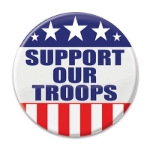 Support Our Troops Button (Pack of 6) Support Our Troops Button, support our troops, button, party favor, patriotic, july 4th, wholesale, inexpensive, bulk