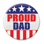 Proud Dad Button (Pack of 6) Proud Dad Button, proud dad, button, party favor, patriotic, wholesale, inexpensive, bulk