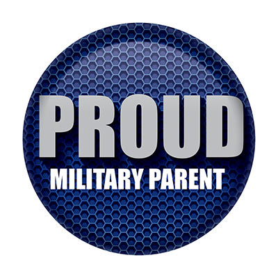Proud Military Parent Button (Pack of 6) Proud Military Parent Button, military, parent, button, july 4th, independence day, party favor, wholesale, inexpensive, bulk