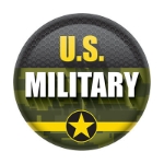 U.S. Military Button (Pack of 6) U.S. Military Button, U.S. Military, button, party favor, patriotic, July 4th, wholesale, inexpensive, bulk