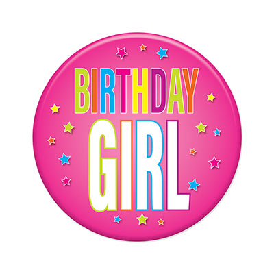 Birthday Girl Button (Pack of 6) Birthday Girl Button, birthday girl, birthday, button, party favor, wholesale, inexpensive, bulk