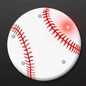Baseball Flashing Pins With Flashing LEDs (Pack of 12) Baseball Flashing Pins With Flashing LEDs, baseball, flashing, pin, led, party favor, wholesale, inexpensive, bulk