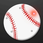 Baseball Flashing Pins With Flashing LEDs (Pack of 12)  Baseball Flashing Pins With Flashing LEDs, baseball, flashing, pin, led, party favor, wholesale, inexpensive, bulk
