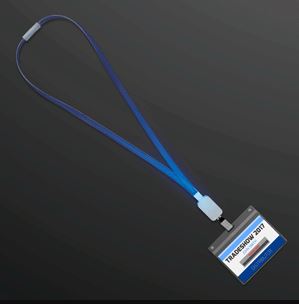 Blue supernova light up lanyard with badge included. 