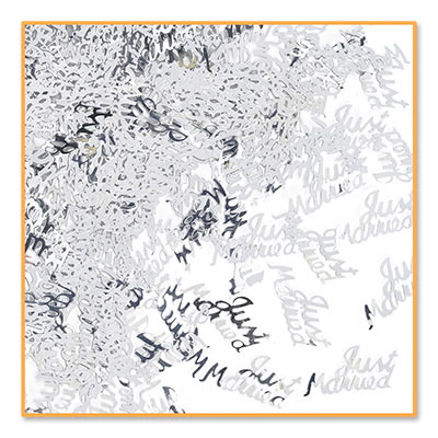 Just Married Silver Confetti 