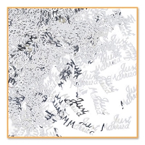 Just Married Silver Confetti 
