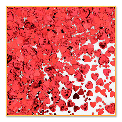 Embossed different sizes Red Hearts Confetti 