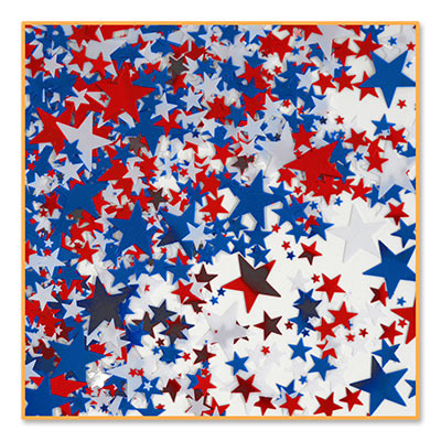 Metallic Red, White & Blue Stars Confetti