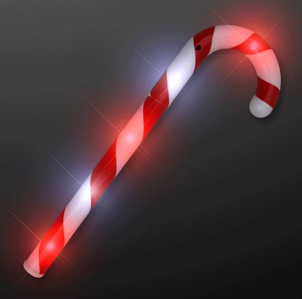 Red and white cnady cane light up wand. 