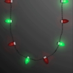 Necklace with red and green bulbs that lights up.