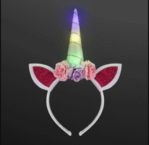 Color Change LED Unicorn Headbands (Pack of 12) Color Change LED Unicorn Horn Headband, color changing, multi-color, led, unicorn, headband, party favor, new years eve, halloween, wholesale, fantasy, inexpensive, bulk, magic pony, little ponies, unicorns, festival, costume