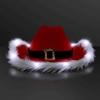 Cowboy hat with red velour, white faux material and a band to replicate Santas belt.