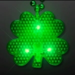Flashing LED Shamrock Charm. This Flashing Shamrock Charm is the perfect addition to any St. Patrick's Day outfit.