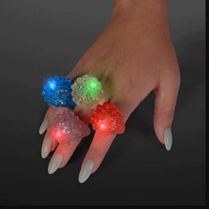 Flashing LED Soft Bubble Rings (Pack of 12) LED Flashing Soft Bubble Ring, LED soft bubble ring, light up rings, Birthday Party supplies, Themed party