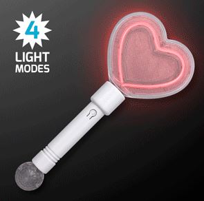 Red light up LED heart wand. 