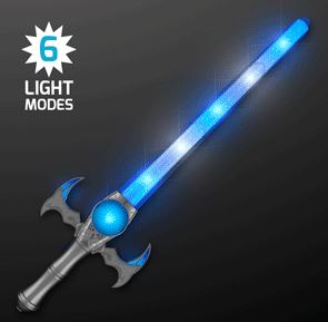 Blue Icy Lights Medieval Toy Sword for a themed party or Halloween costume accessory 