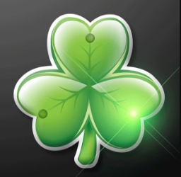 Irish shamrock blinking pin with LED lights. 