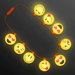 Necklace with epic emoji faces that light up.