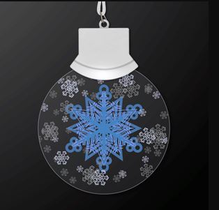 Animated snowflake necklace with a LED light. 