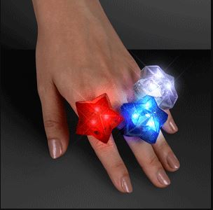 Red, White, and Blue Star Bling Rings. These Red, White, and Blue Star Bling Rings will bring flare to any fourth of July party outfit.