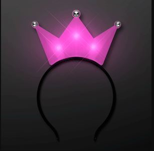 LED Pink Crown Tiara Headbands perfect for a princess Halloween costume 