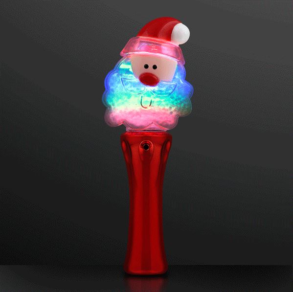 Santa Claus spinning wand with LED lights. 