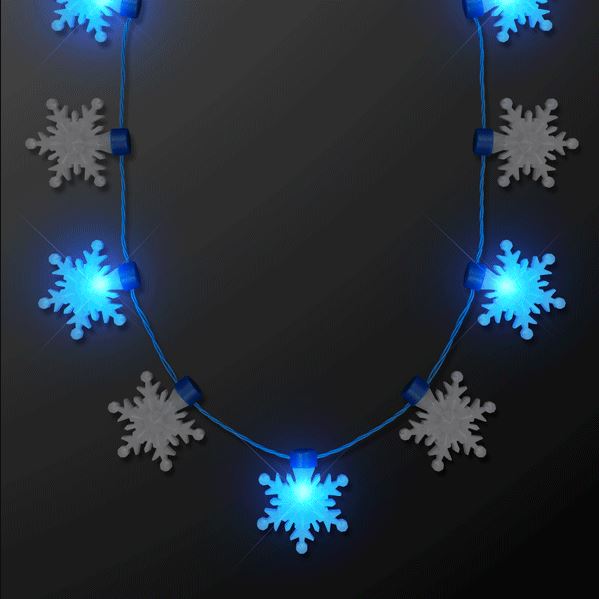 Necklace with snowflakes that lights up with LED lights. 