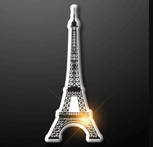 Light Up Eiffel Tower Flashing Pins. These Eiffel Tower Flashing Pins will make you feel like your about to go on a trip around the world.