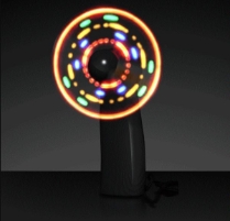 Black Light Up Mini Fans (Pack of 12) Light Up Mini Fans, light up, fans, mini, party favor, july 4th, new year's eve, wholesale, inexpensive, bulk