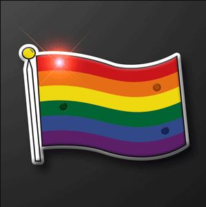 Light Up Rainbow Flag Pins for a pride parade 