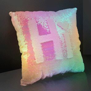 14" Luminous Light Up Flip Sequin Pillow for any room decoration 