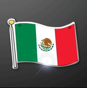 Mexican Flag Flashing Pin Blinkies. This Mexican Flag Flashing Pin is the perfect accessory to any outfit.