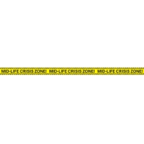 Mid-Life Crisis Zone! Party Tape (Pack of 12) mid life crisis zone party tape, over the hill party decorations, birthday caution tape, milestone birthday supplies, 40th birthday decorations, 50th birthday decorations, 60th birthday party supplies, novelty party tape, warning zone tape, yellow caution party tape, over the hill birthday decor, party decoration tape, bulk birthday decorations, party express