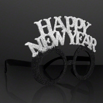 New Year Party Eye Glasses (Pack of 12) New Year Party Eye Glasses, new year's eve, party favor, eye glasses, black and silver, wholesale, inexpensive, bulk